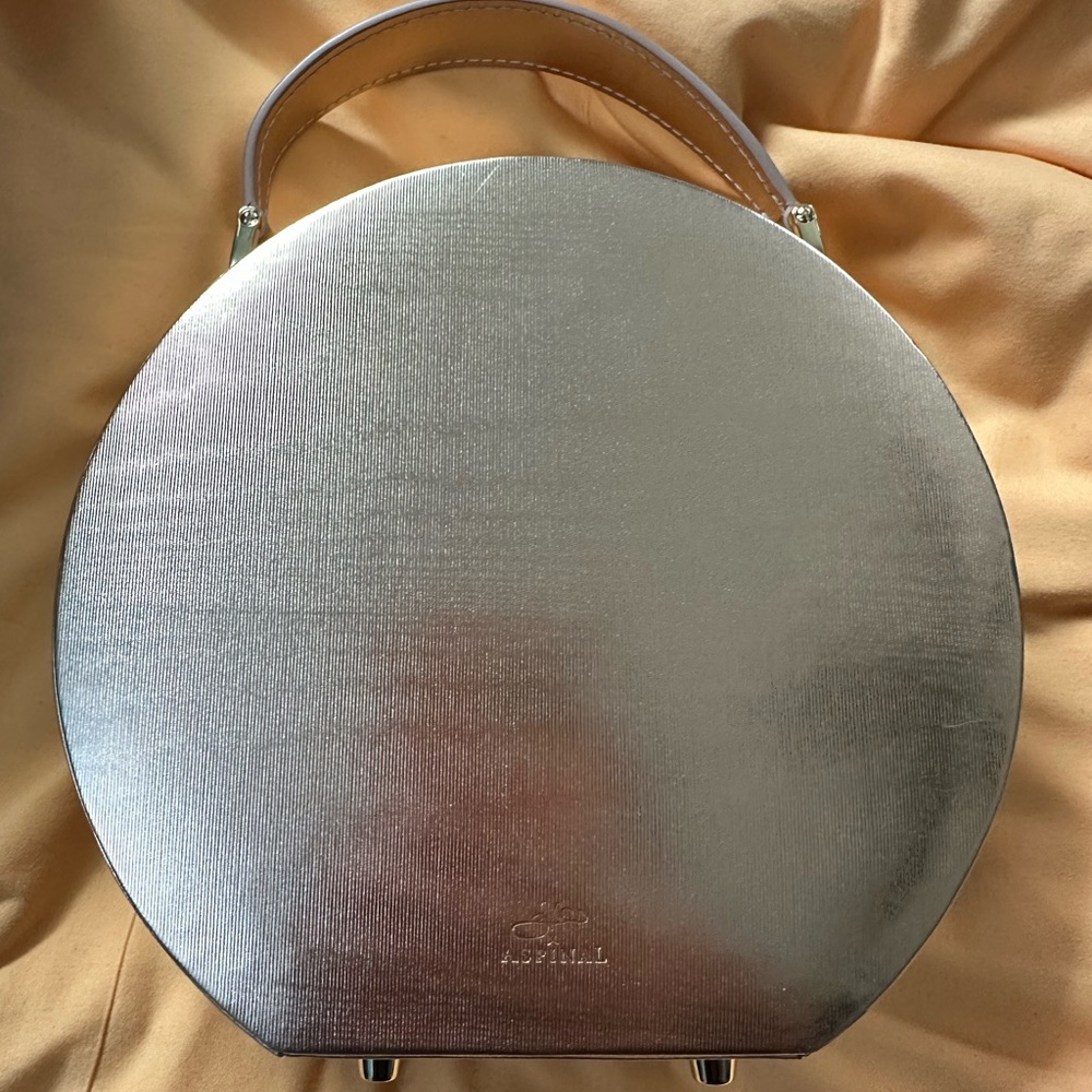 Giles x Aspinal Mini Hat Box Rose Gold Moire Print discontinued - Picture 3 of 17